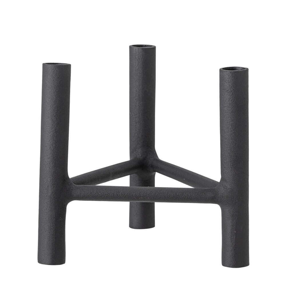 Deeb Candle Holder, Black, Aluminum