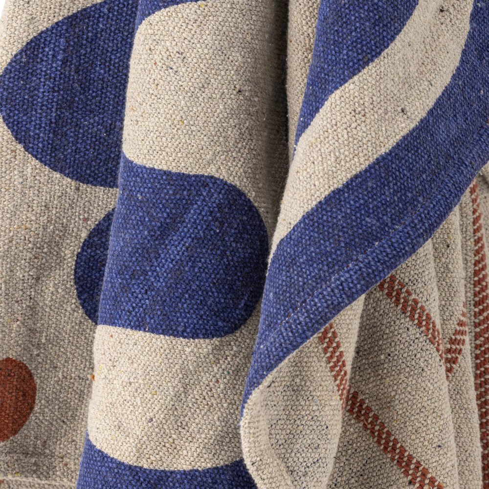 Eviaya Throw, Blue, Recycled Cotton - Image 3