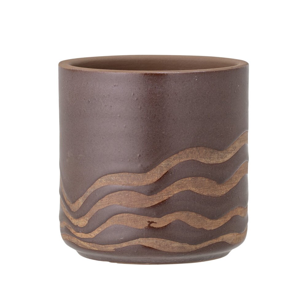 Haakon Deco Flowerpot, Brown, Terracotta