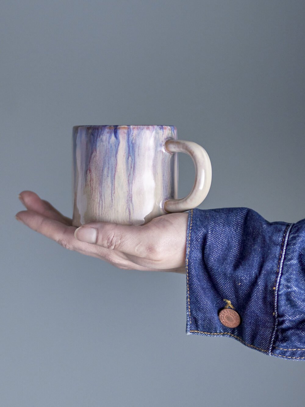 Amalia Cup, Blue, Stoneware - Image 2