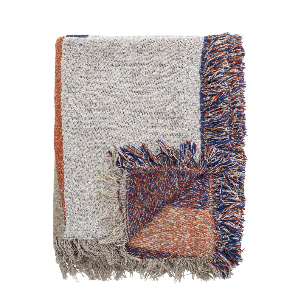 Clarita Throw, Orange, Recycled Cotton