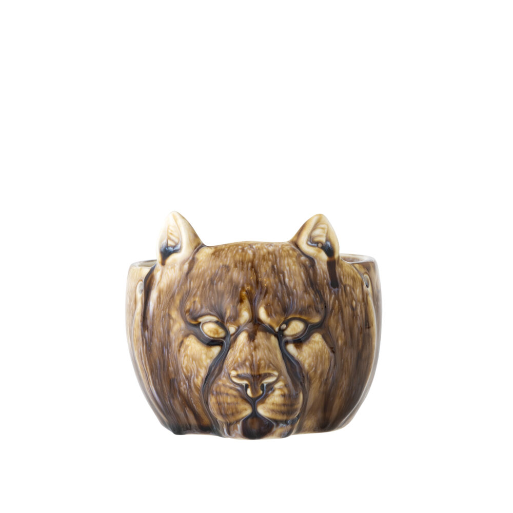 Abner Flowerpot, Brown, Stoneware