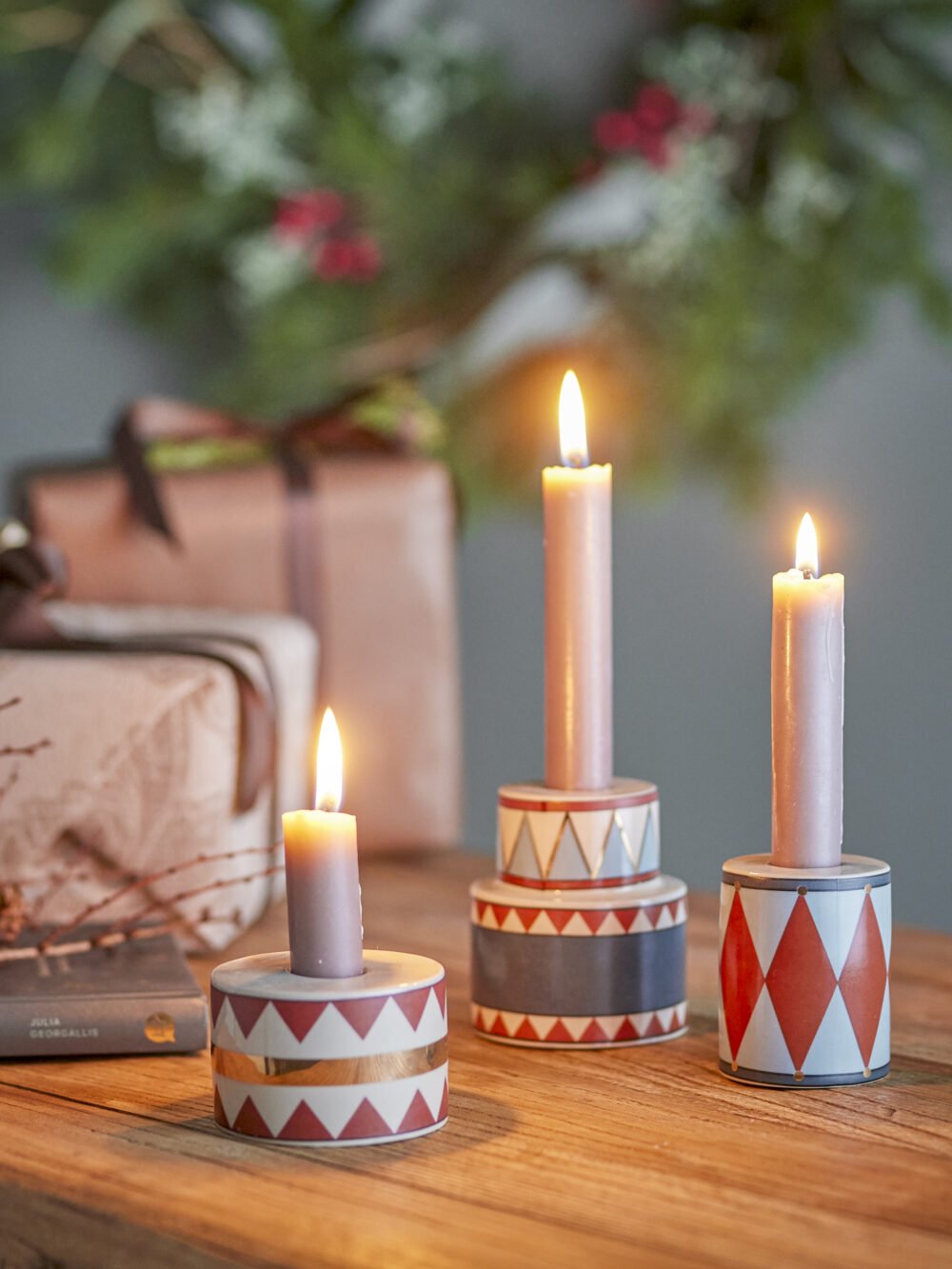 Bitja Candle Holder, Blue, Stoneware - Image 4