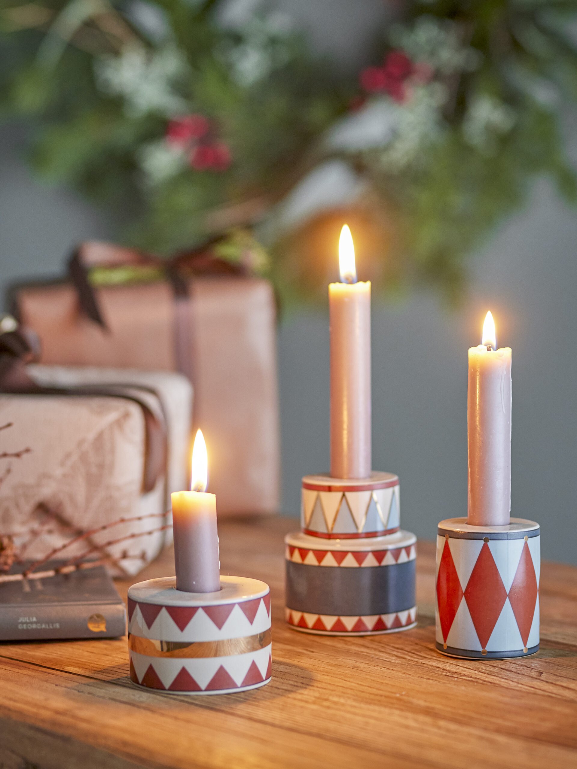 Bitja Candle Holder, Blue, Stoneware - Image 4