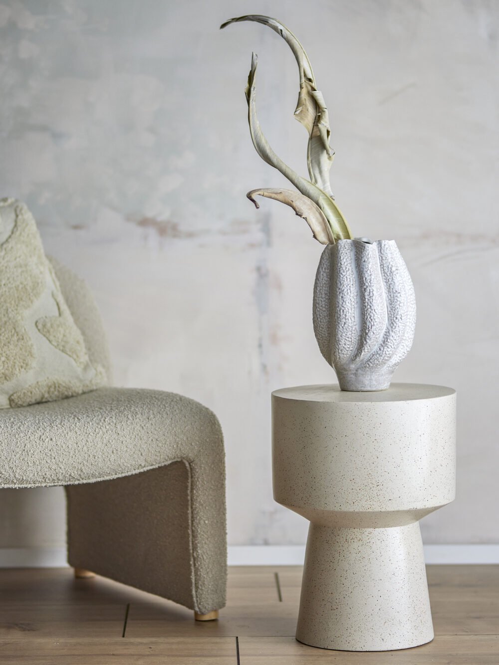 Cove Vase, White, Stoneware - Image 3