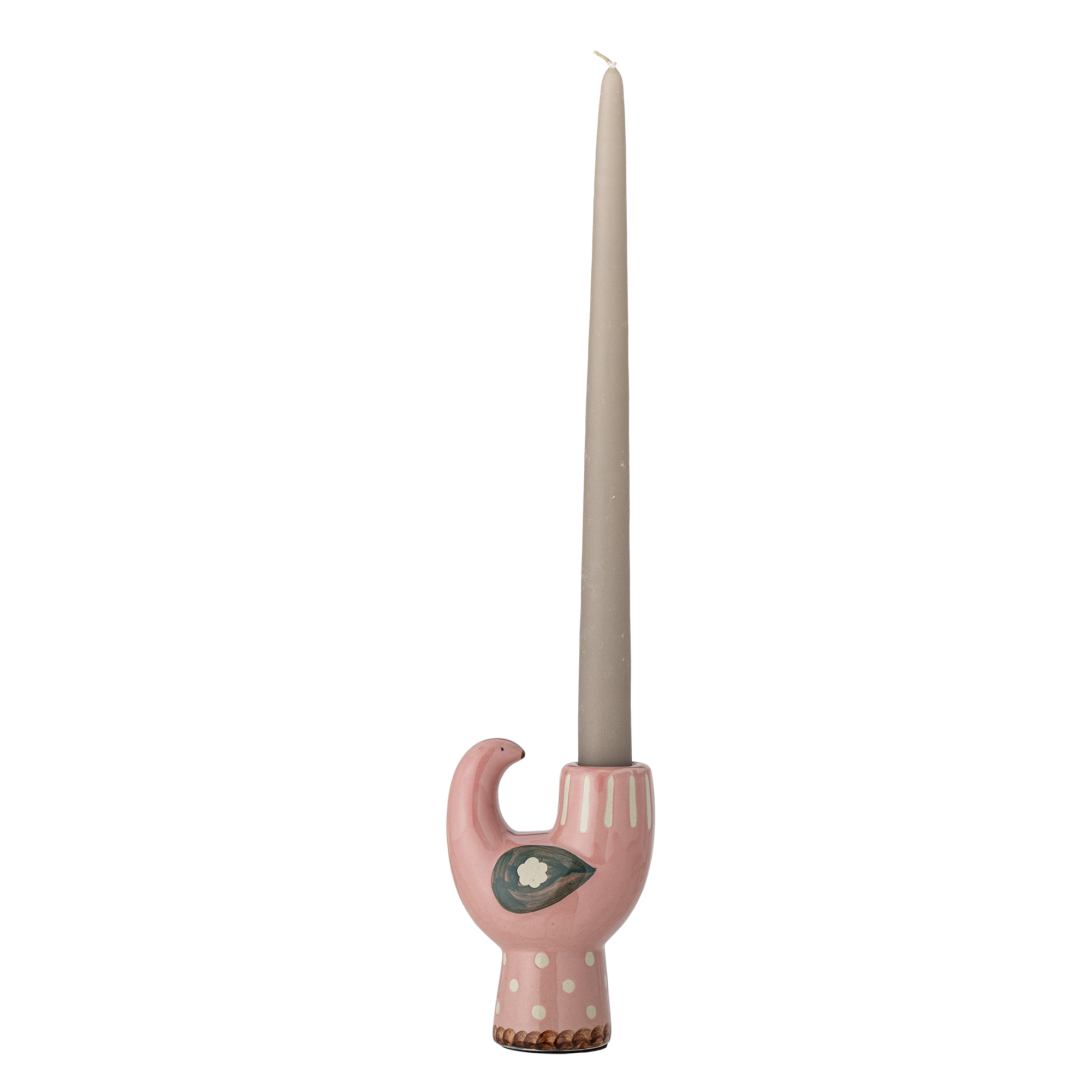 Trudy Candle Holder, Rose, Stoneware - Image 2