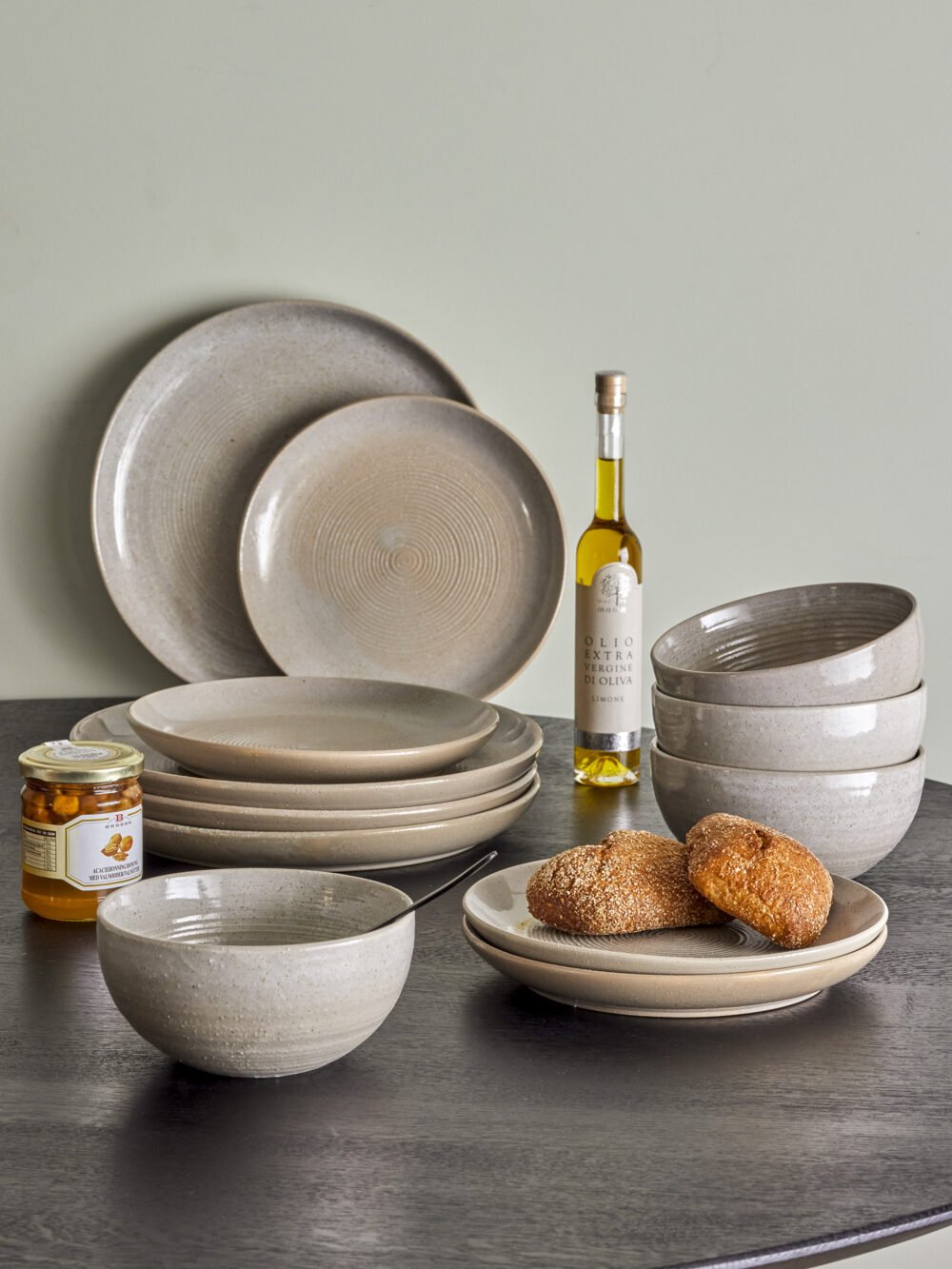 Taupe Dinnerware Set, Grey, Stoneware - Image 2
