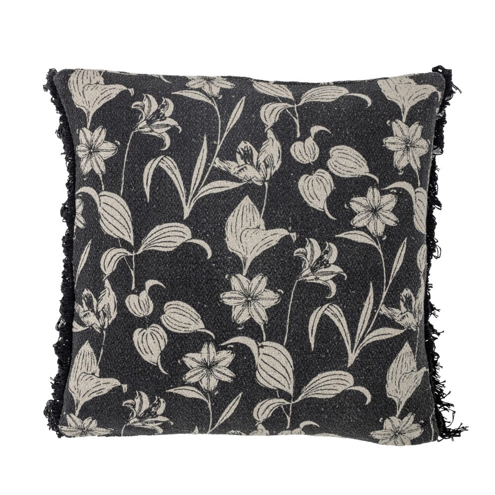Mali Cushion, Black, Recycled Cotton