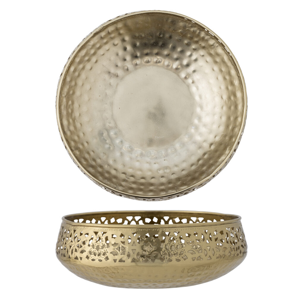 Aisha Deco Bowl, Gold, Metal