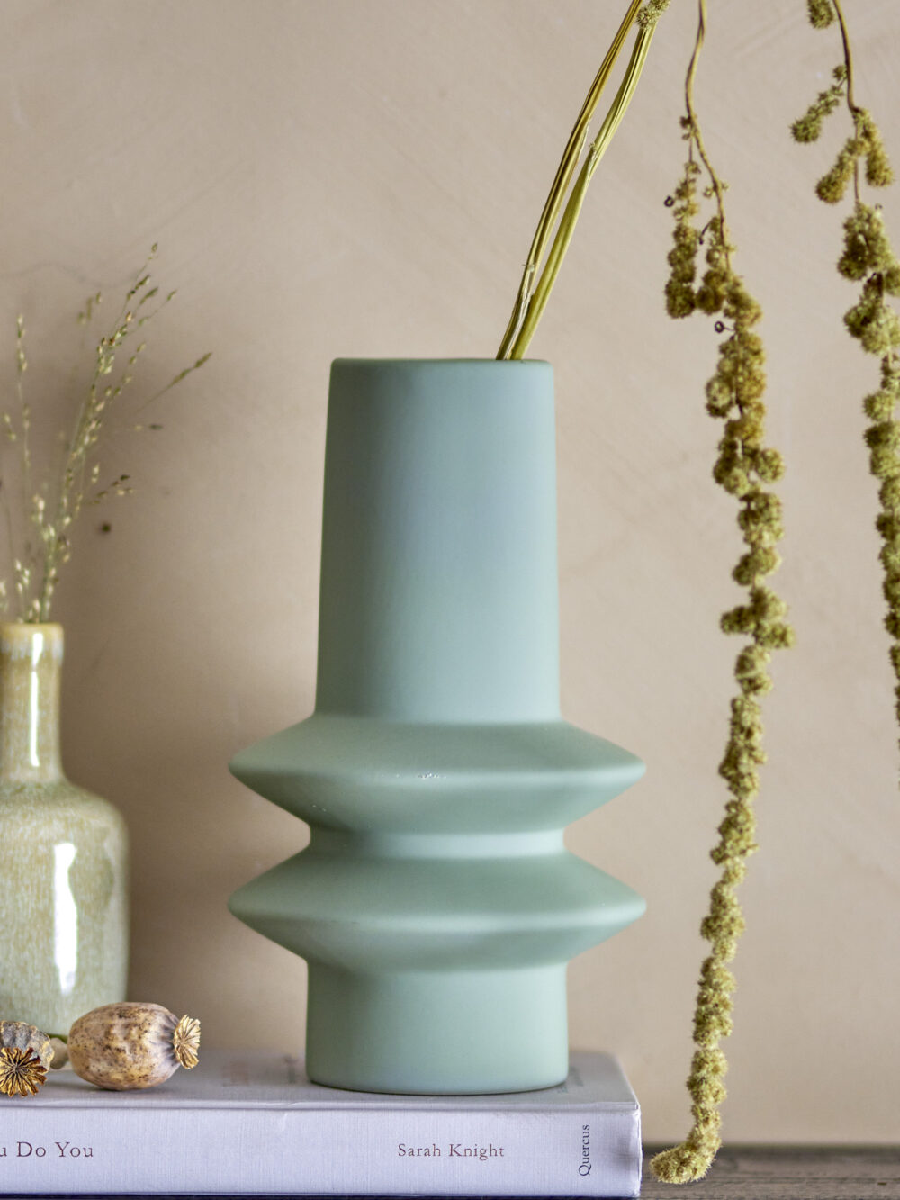 Isold Vase, Green, Stoneware - Image 2
