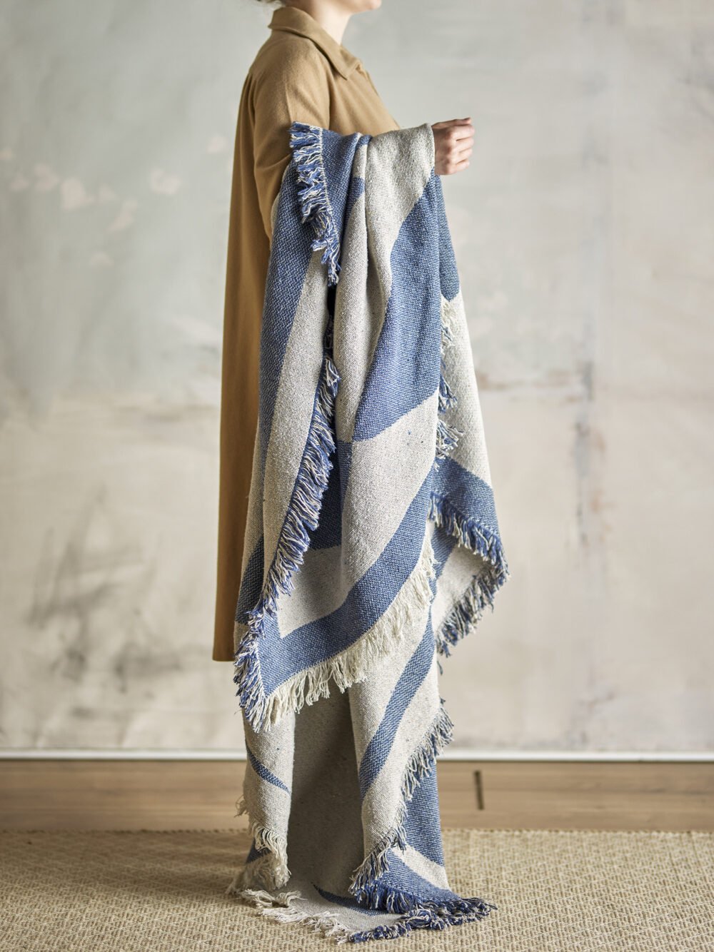 Agno Throw, Blue, Recycled Cotton - Image 5