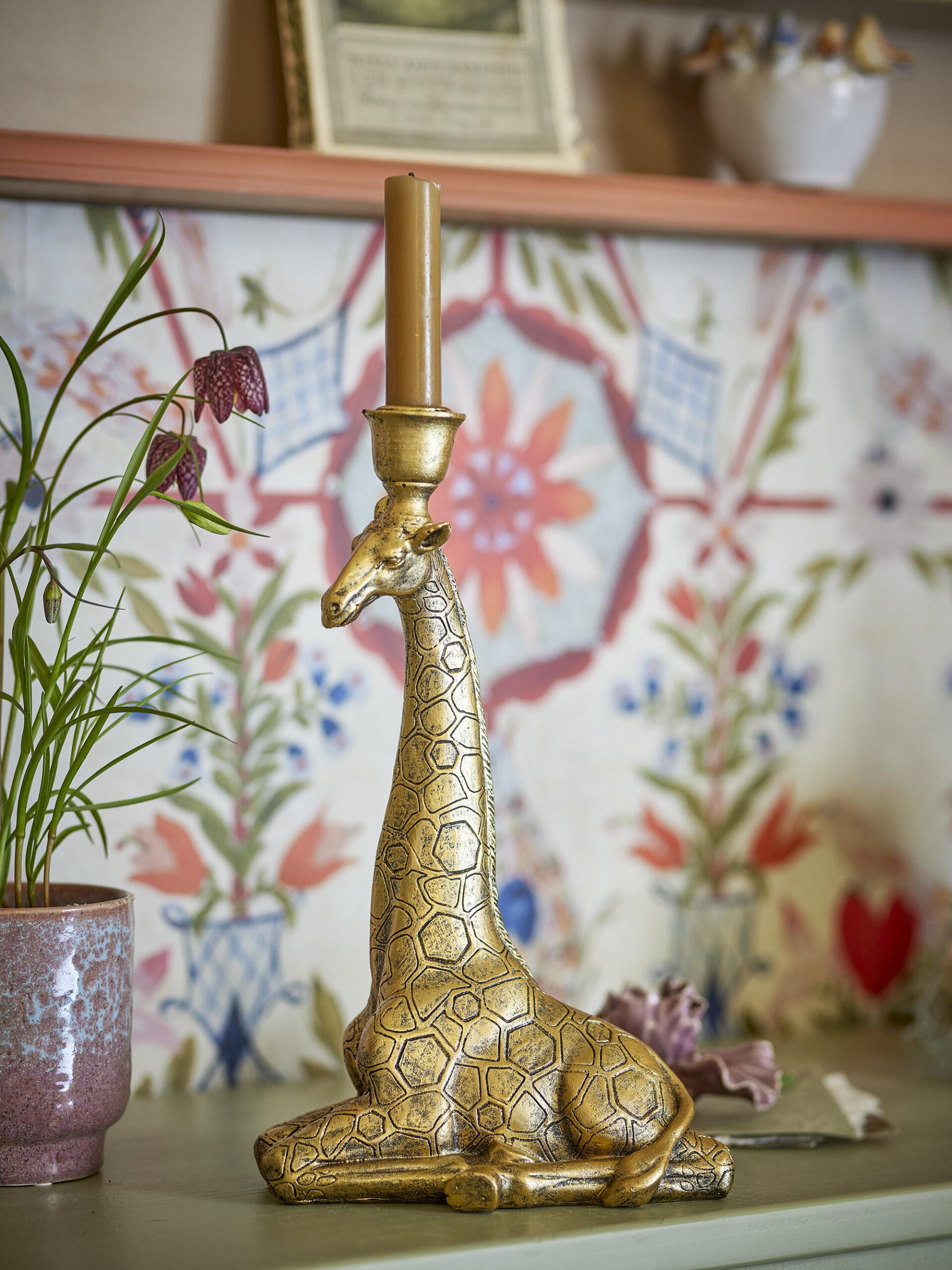Twiga Candle Holder, Gold, Polyresin - Image 3