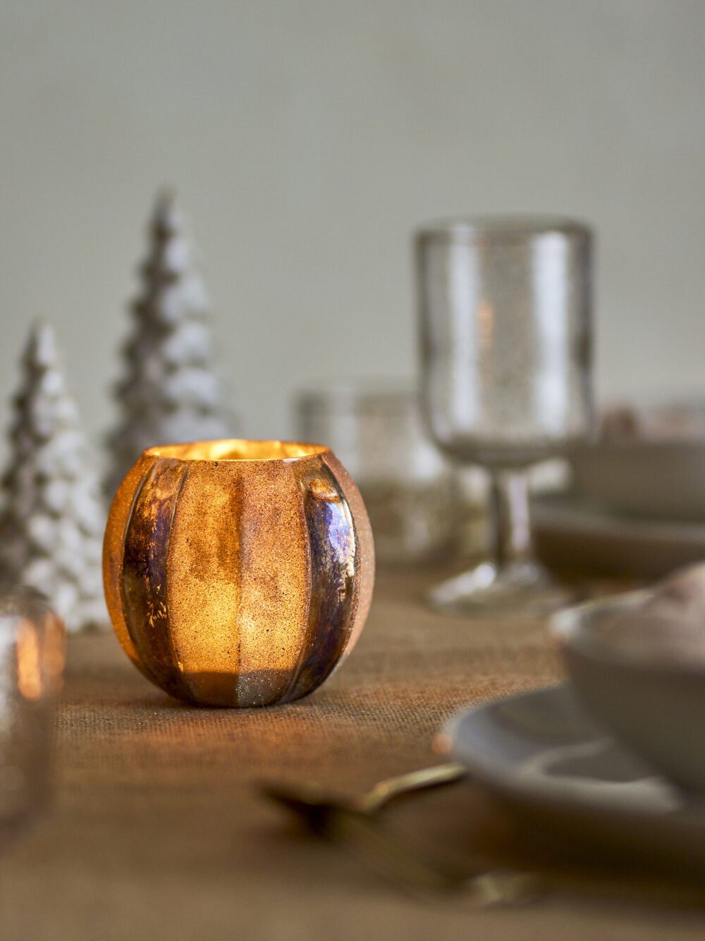 Felecia Votive, Gold, Recycled Glass - Image 2