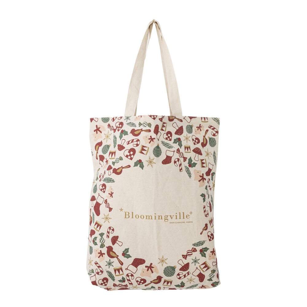 Yule Tote Bag, Red, Cotton