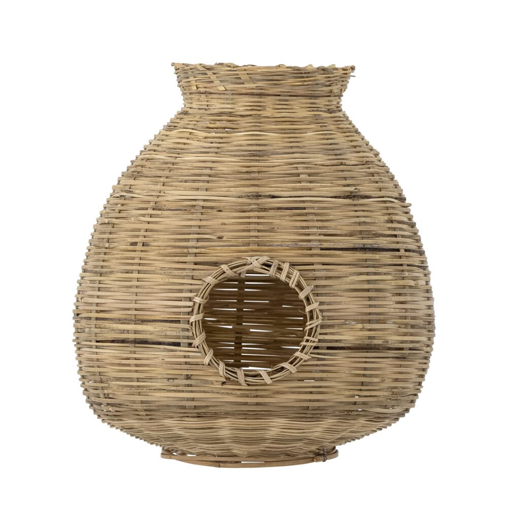 Ottine Lantern w/Glass, Nature, Bamboo
