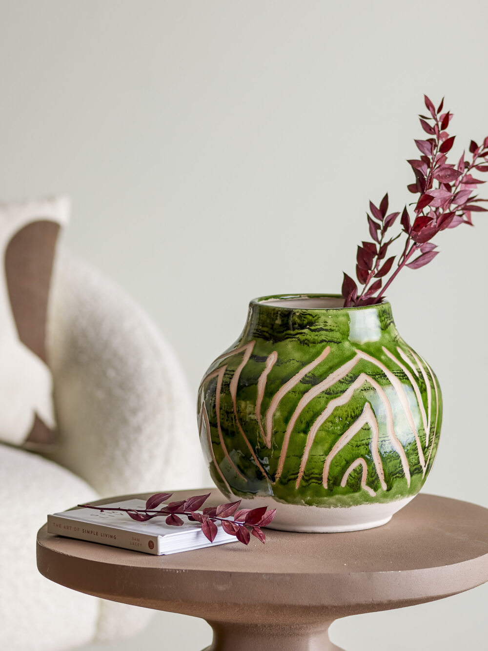 Eliya Vase, Green, Stoneware - Image 3