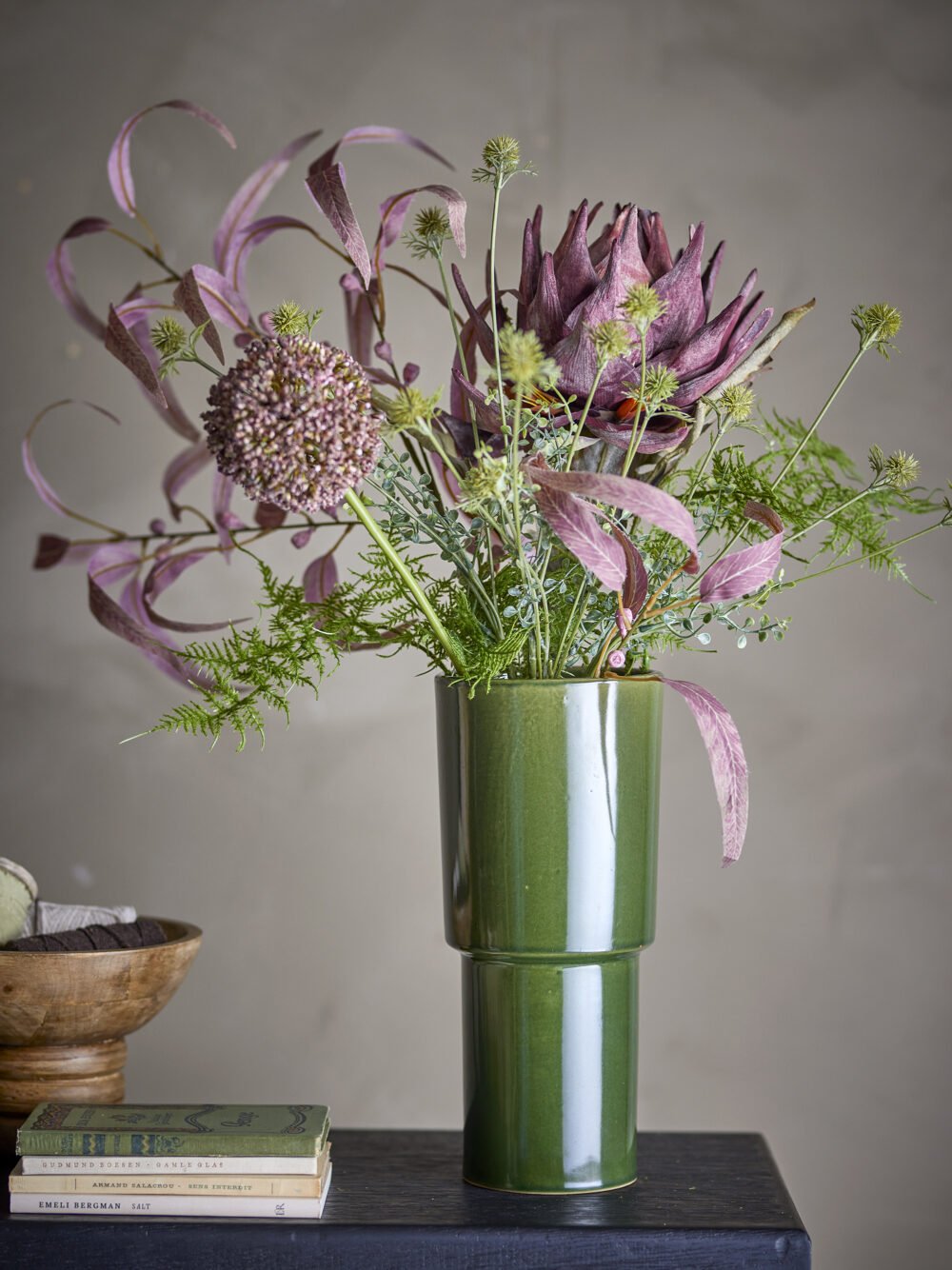 Marji Vase, Green, Stoneware - Image 2