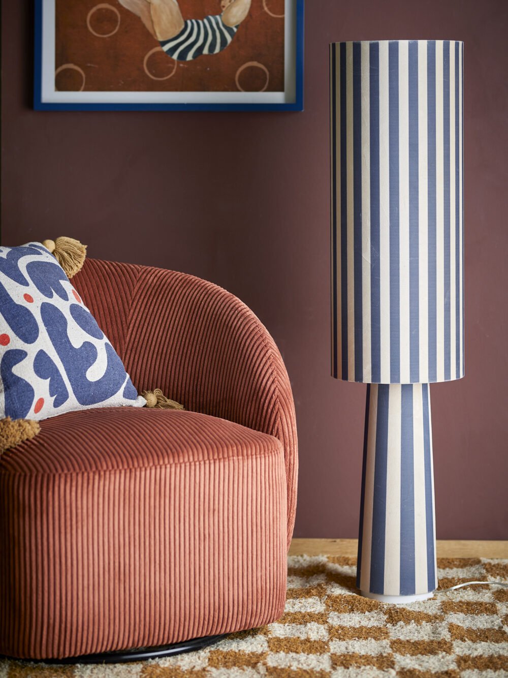 Emmie Floor Lamp, Blue, Polyester - Image 3