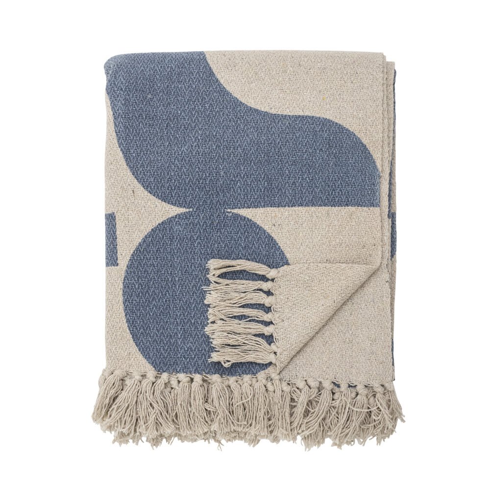 Agno Throw, Blue, Recycled Cotton