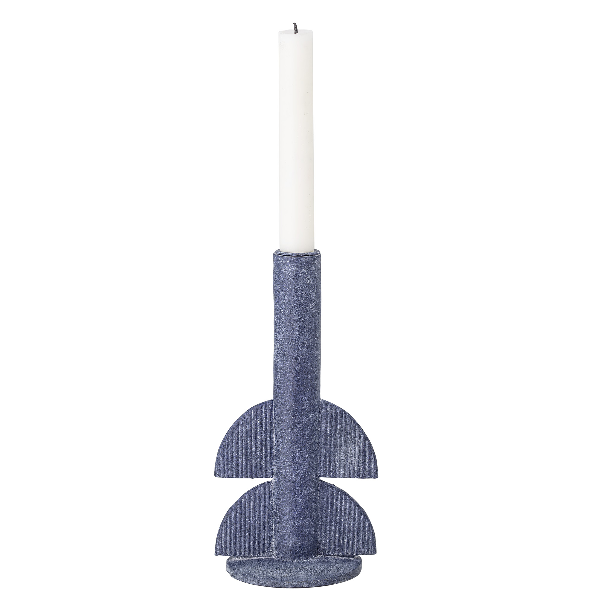 Bess Candle Holder, Blue, Polyresin - Image 2