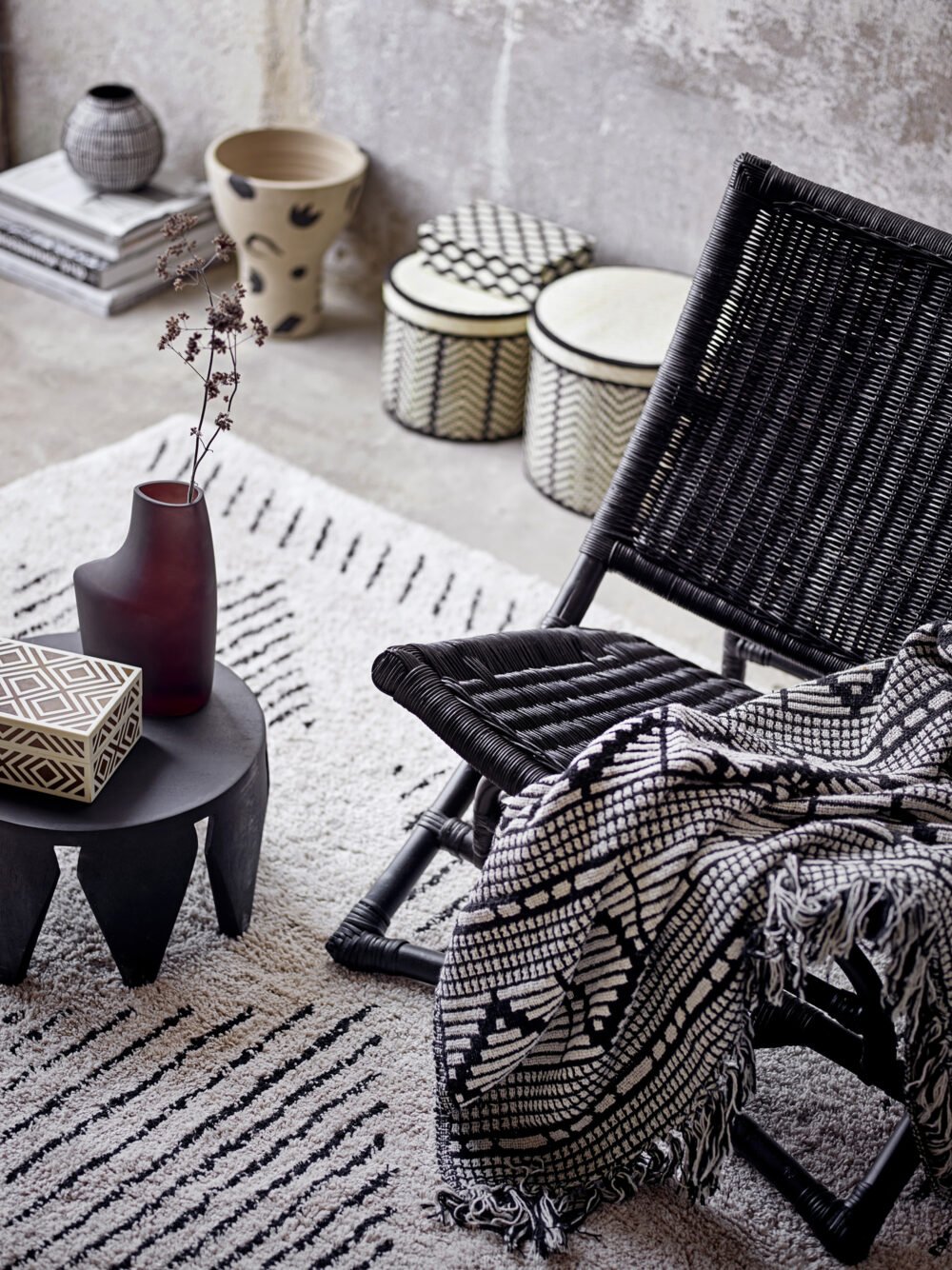 Gutte Throw, Black, Recycled Cotton - Image 4