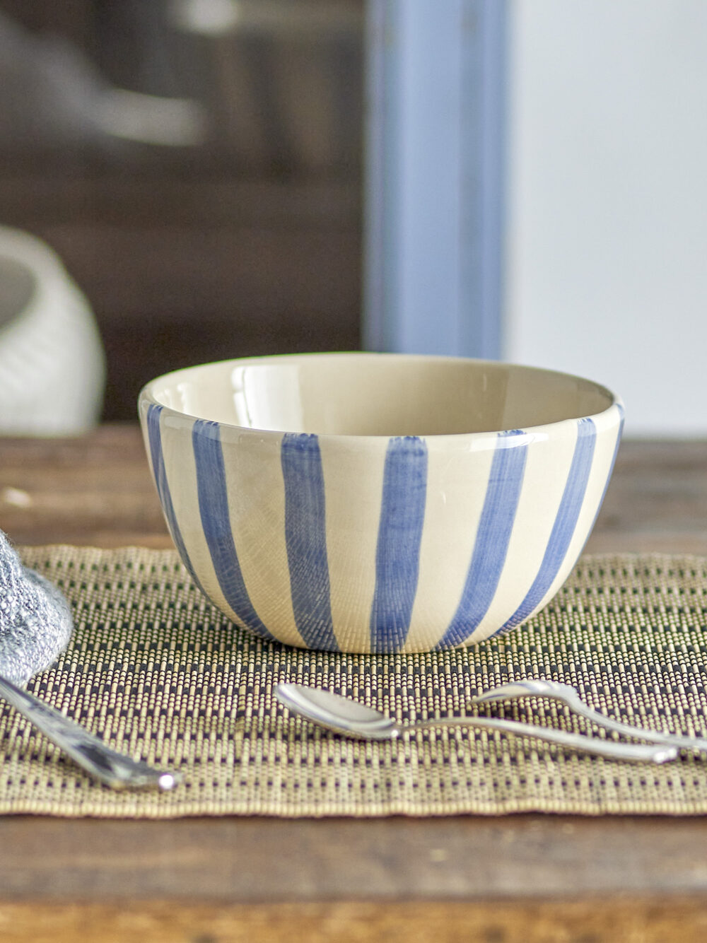Begonia Bowl, Blue, Stoneware - Image 2