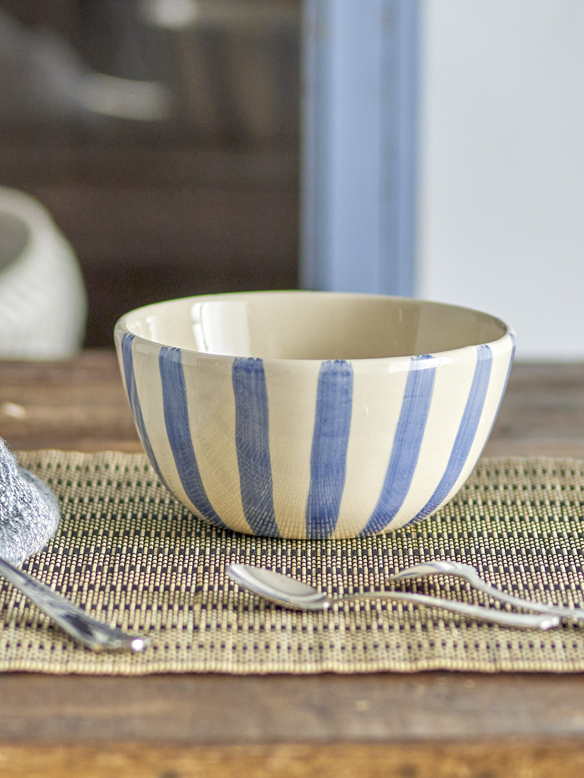 Begonia Bowl, Blue, Stoneware - Image 2