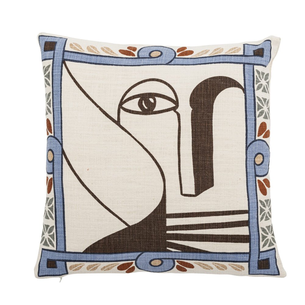 Rudaur Cushion, Blue, Cotton