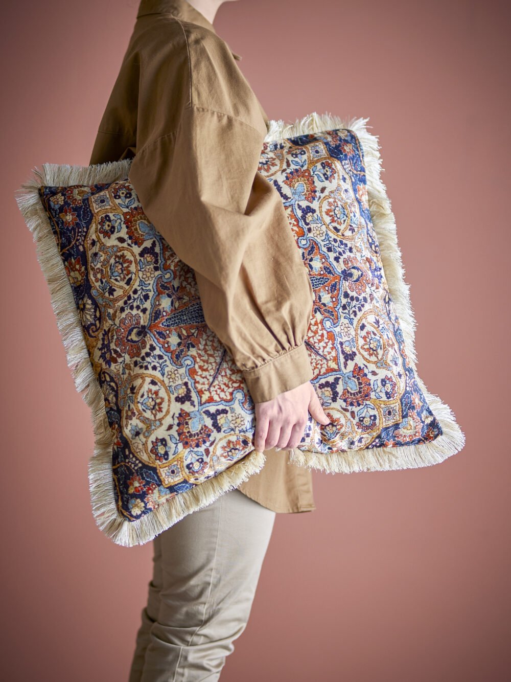 Asu Cushion, Brown, Viscose - Image 5