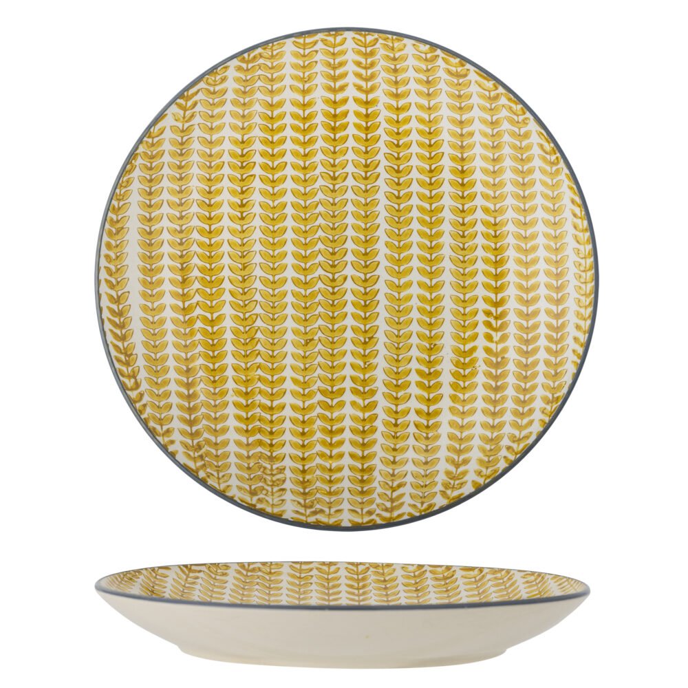 Maple Plate, Yellow, Stoneware