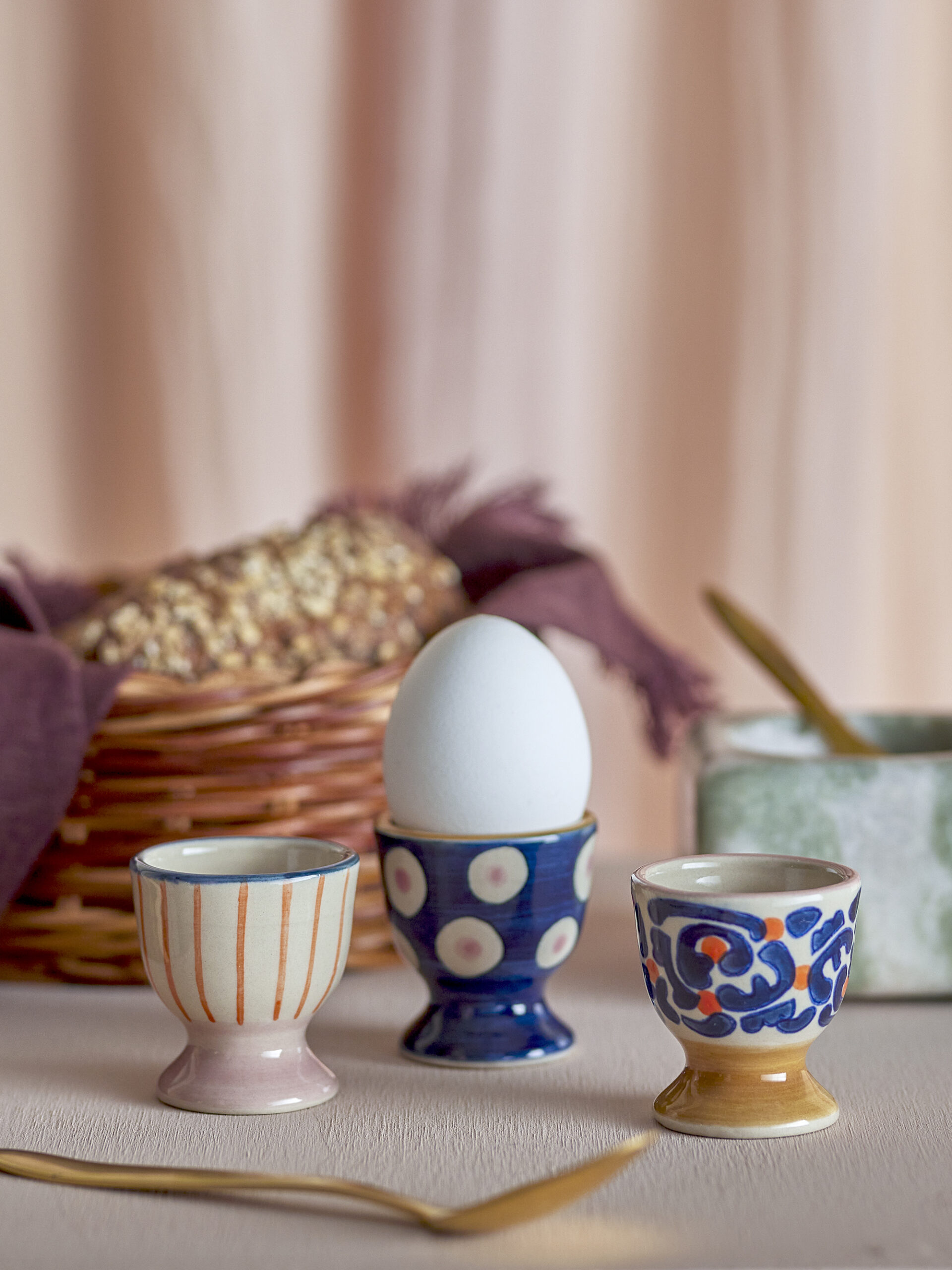 Eviaya Egg Cup, Blue, Stoneware - Image 5