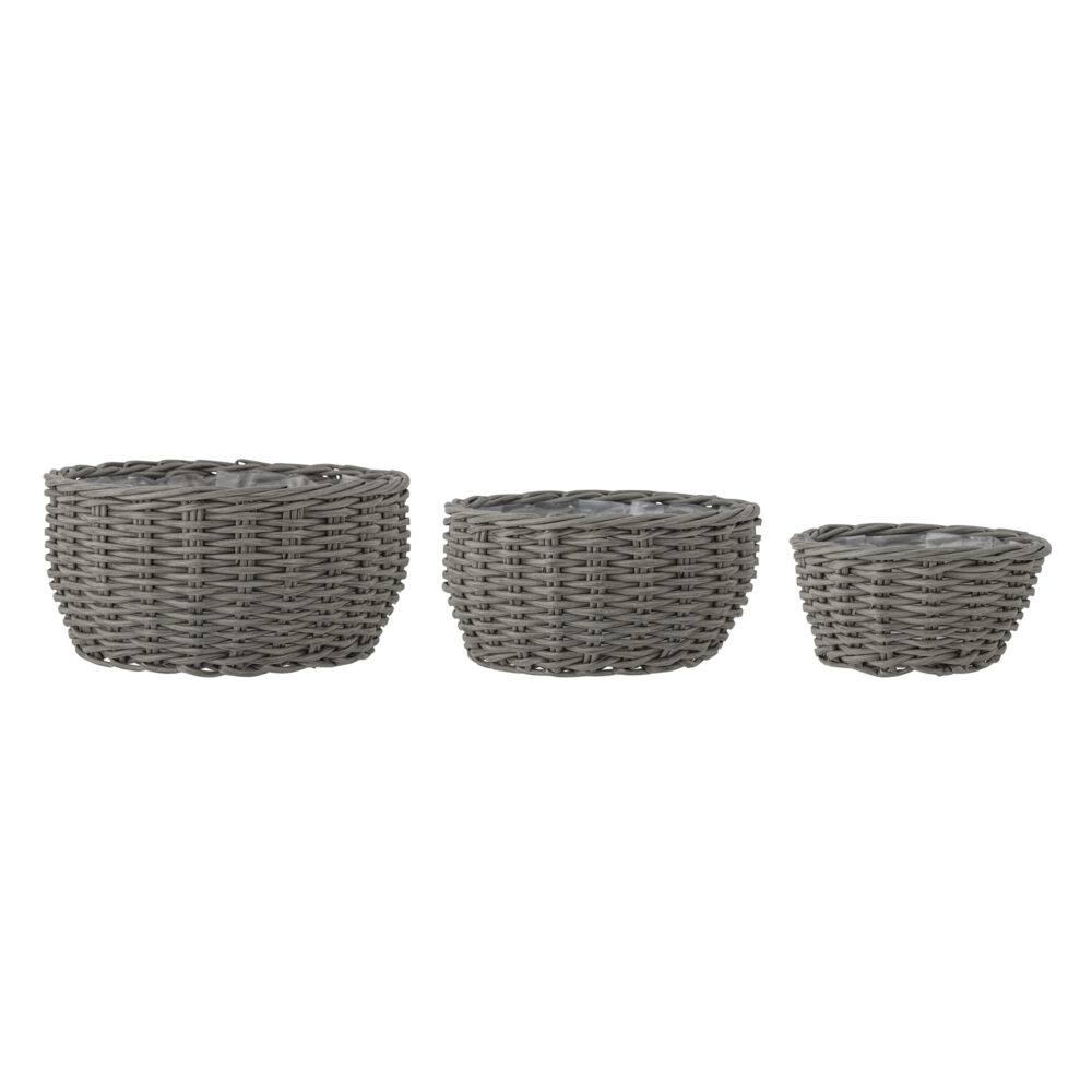 Fioria Flowerpot, Grey, Polyrattan