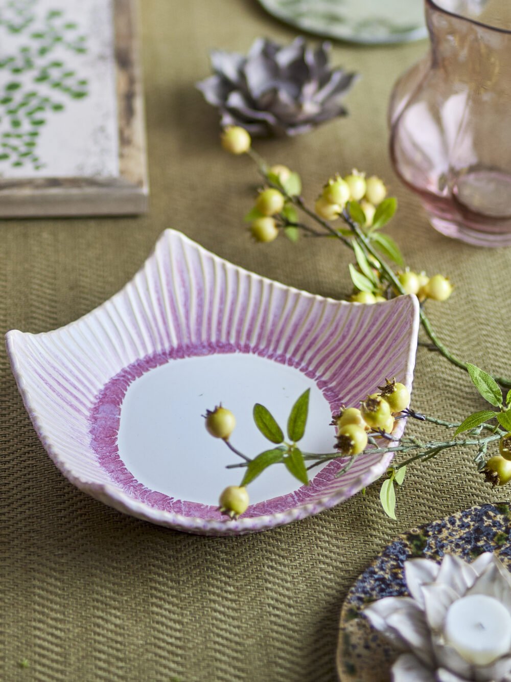 Floral Bowl, Rose, Stoneware - Image 4