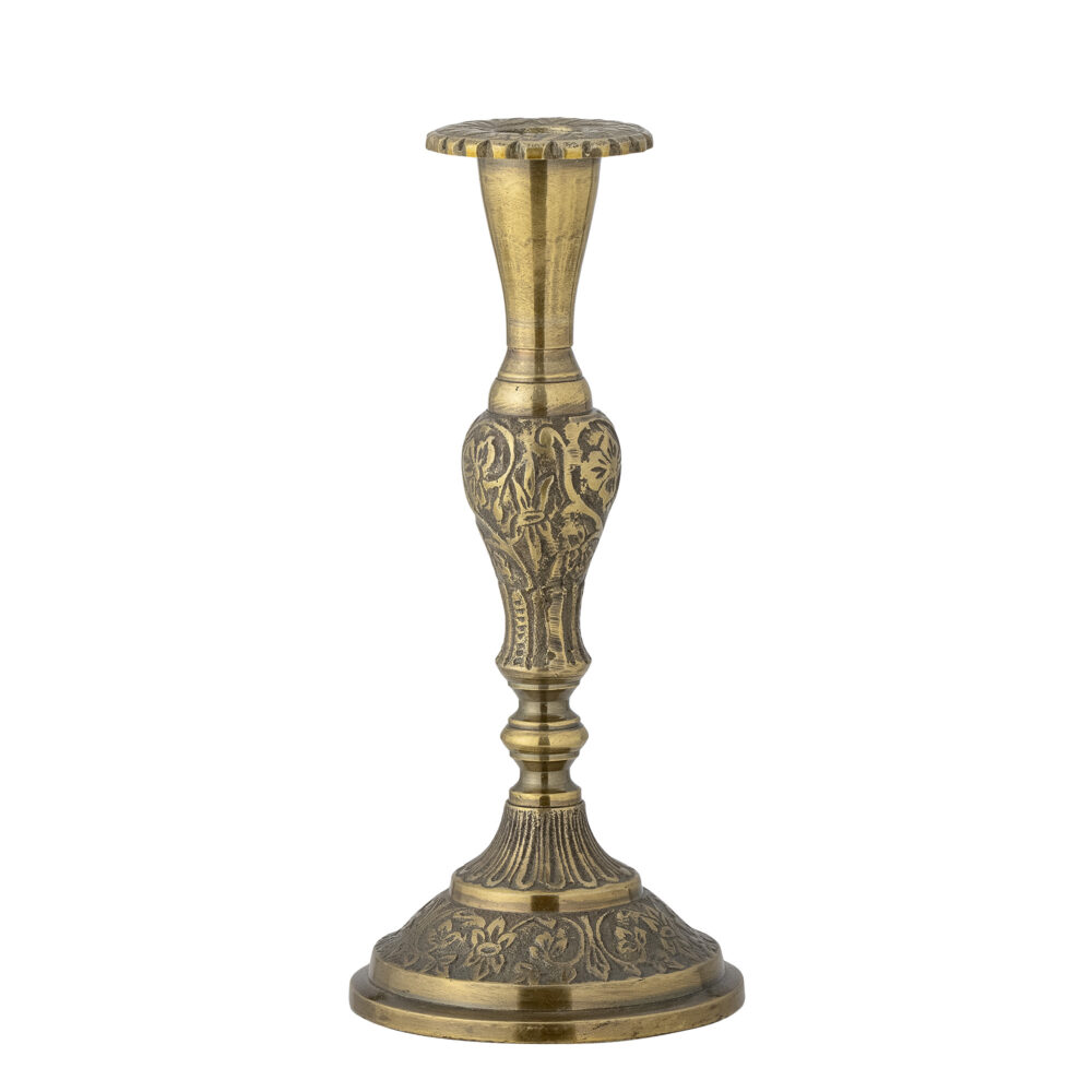 Lenette Candle Holder, Brass, Aluminum