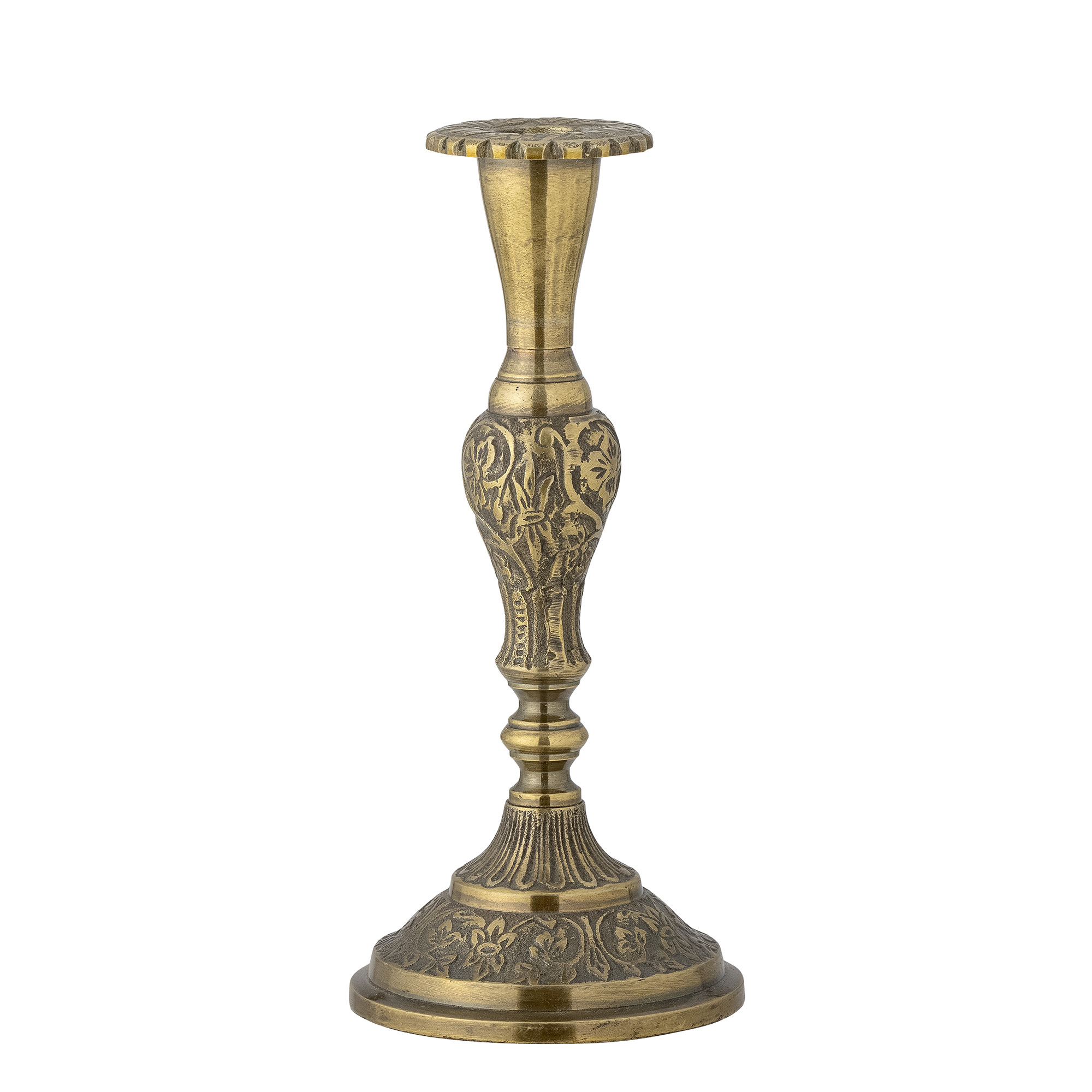 Lenette Candle Holder, Brass, Aluminum