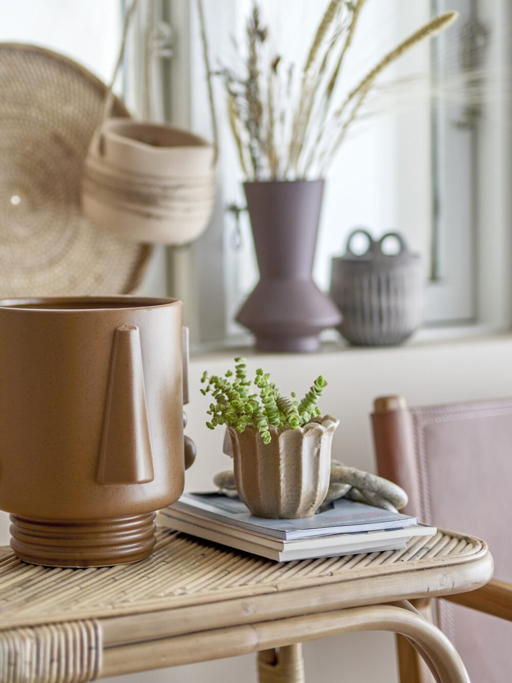 Guxim Flowerpot, Brown, Stoneware - Image 4