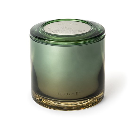 Hinoki Sage Statement Glass Candle, Green,