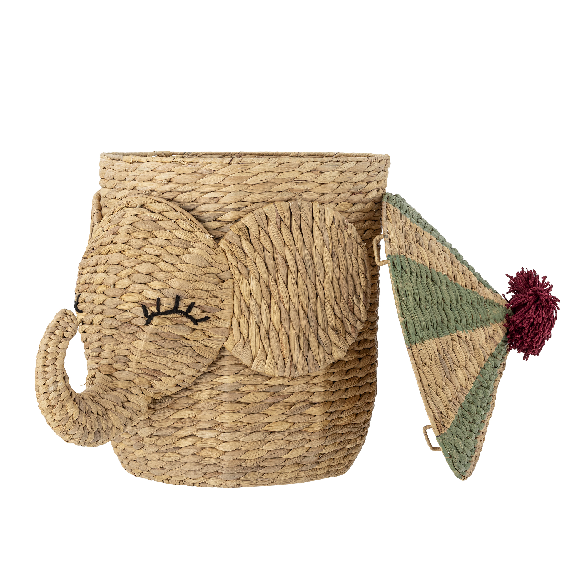 Bobo Basket w/Lid, Nature, Water Hyacinth - Image 2