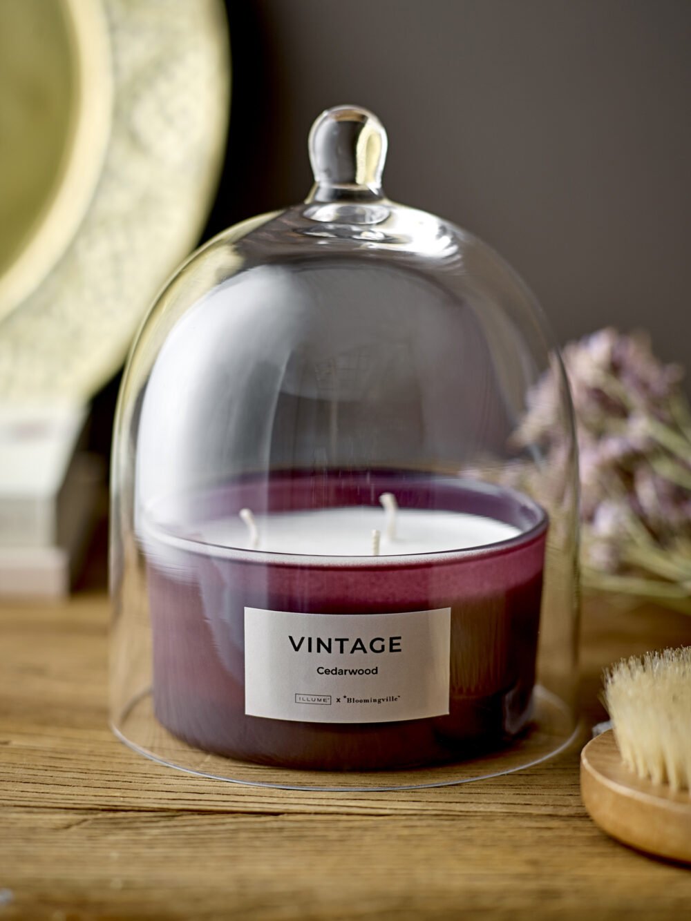 VINTAGE-Cedarwood Scent Candle, Purple, Wax - Image 2