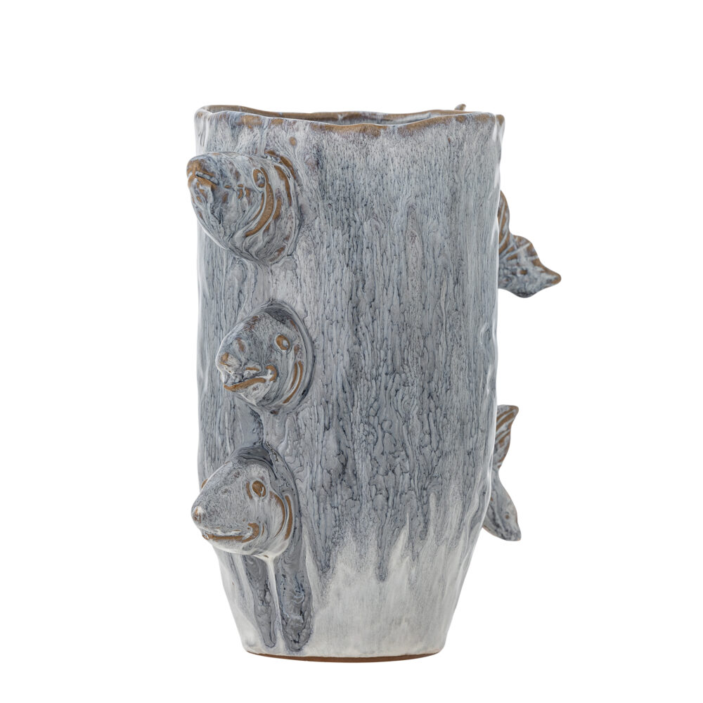 Tace Vase, Blue, Stoneware - Image 3