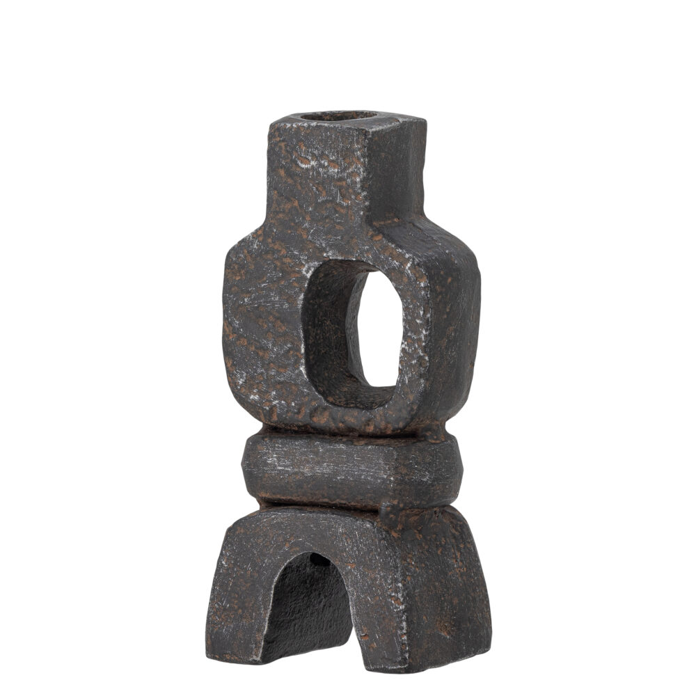 Sanah Candle Holder, Black, Cast Iron