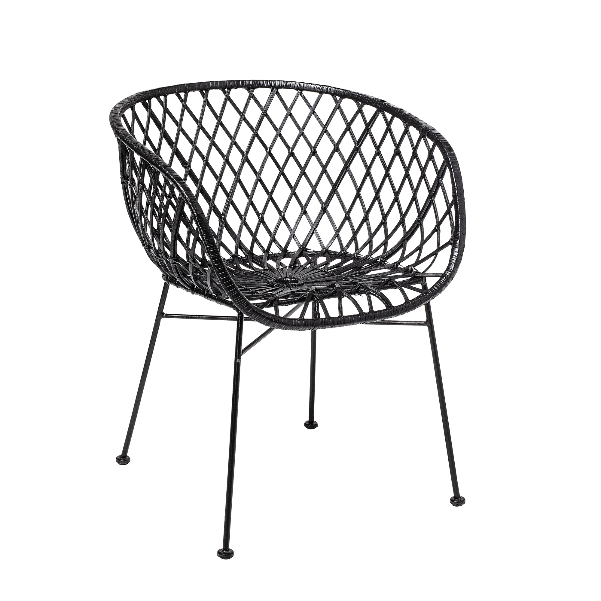 Kama Lounge Chair, Black, Rattan - Image 3