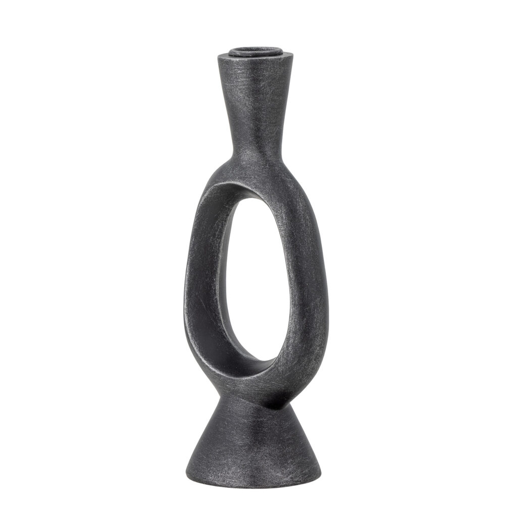 Bijan Candle Holder, Black, Polyresin - Image 3
