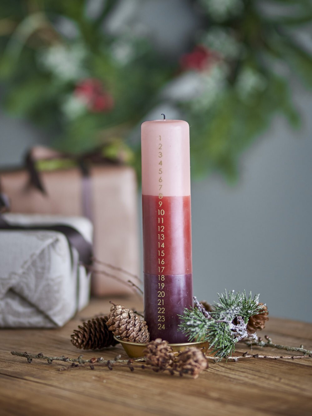 Dip Dye Candle, Red, Paraffin - Image 2