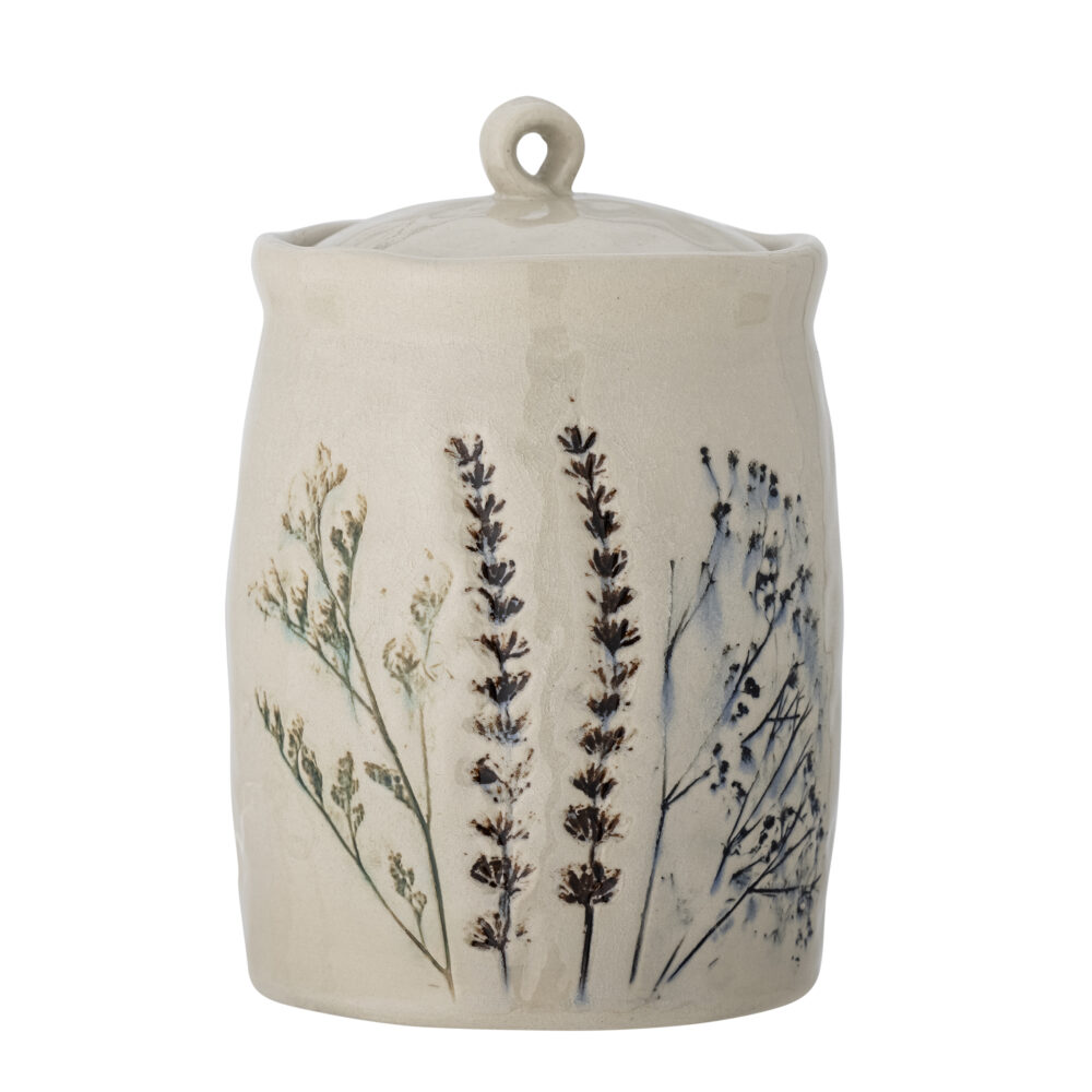 Bea Jar w/Lid, Nature, Stoneware