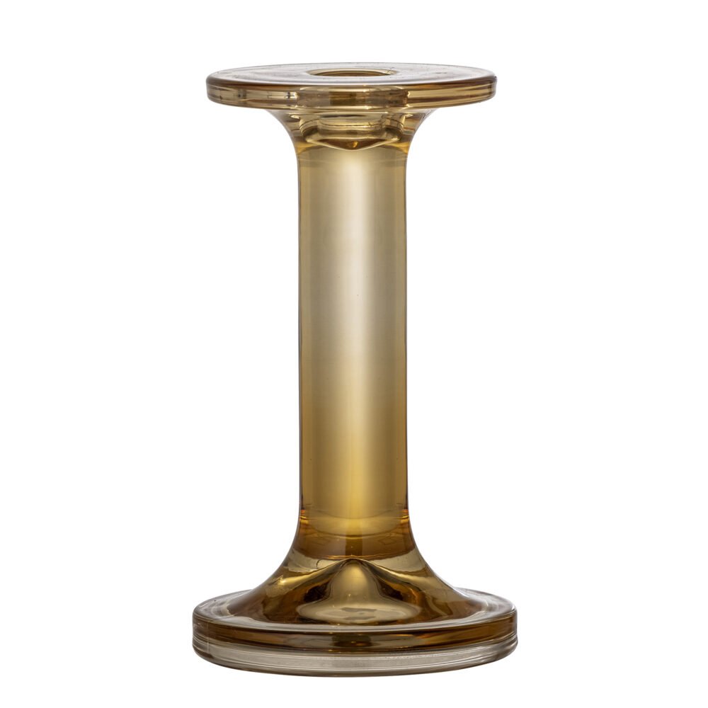 Jamey Candle Holder, Brown, Glass