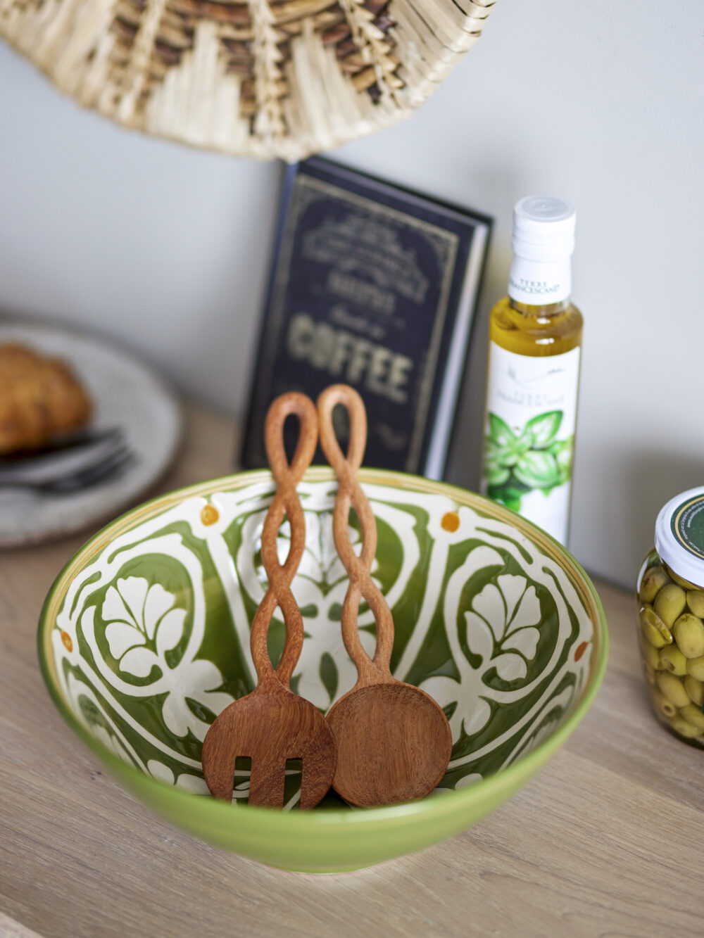 Pinar Salad Servers, Nature, Doussie Wood - Image 3