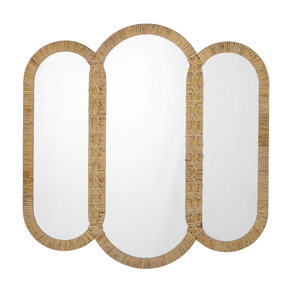 Cardiz Wall Mirror, Nature, Rattan