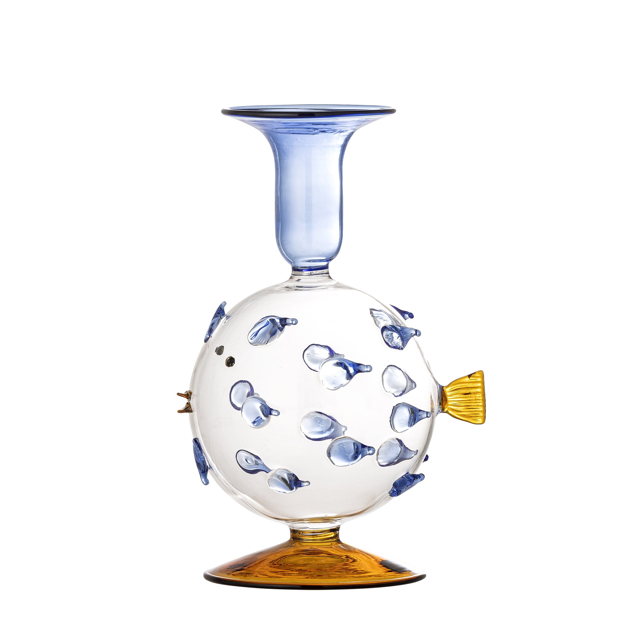 Phila Candle Holder, Blue, Glass - Image 3