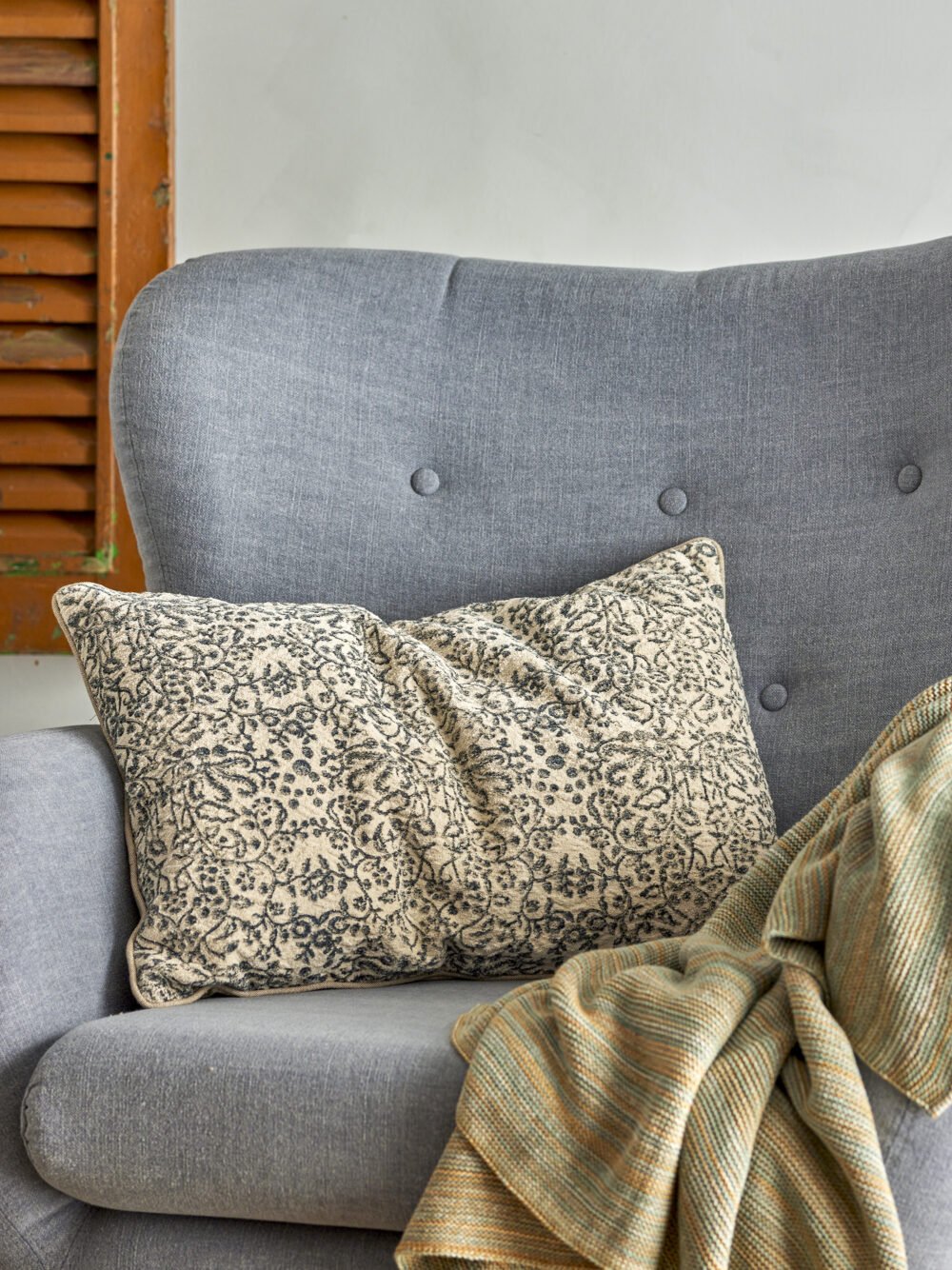 Jesi Cushion, Black, Cotton - Image 3